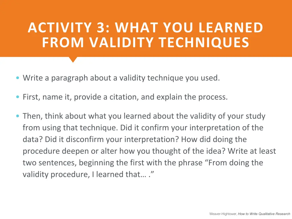 activity 3 what you learned from validity