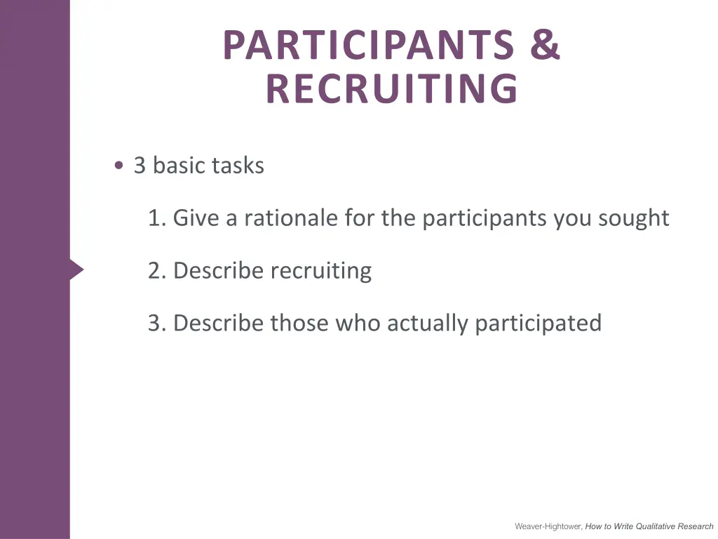 participants recruiting