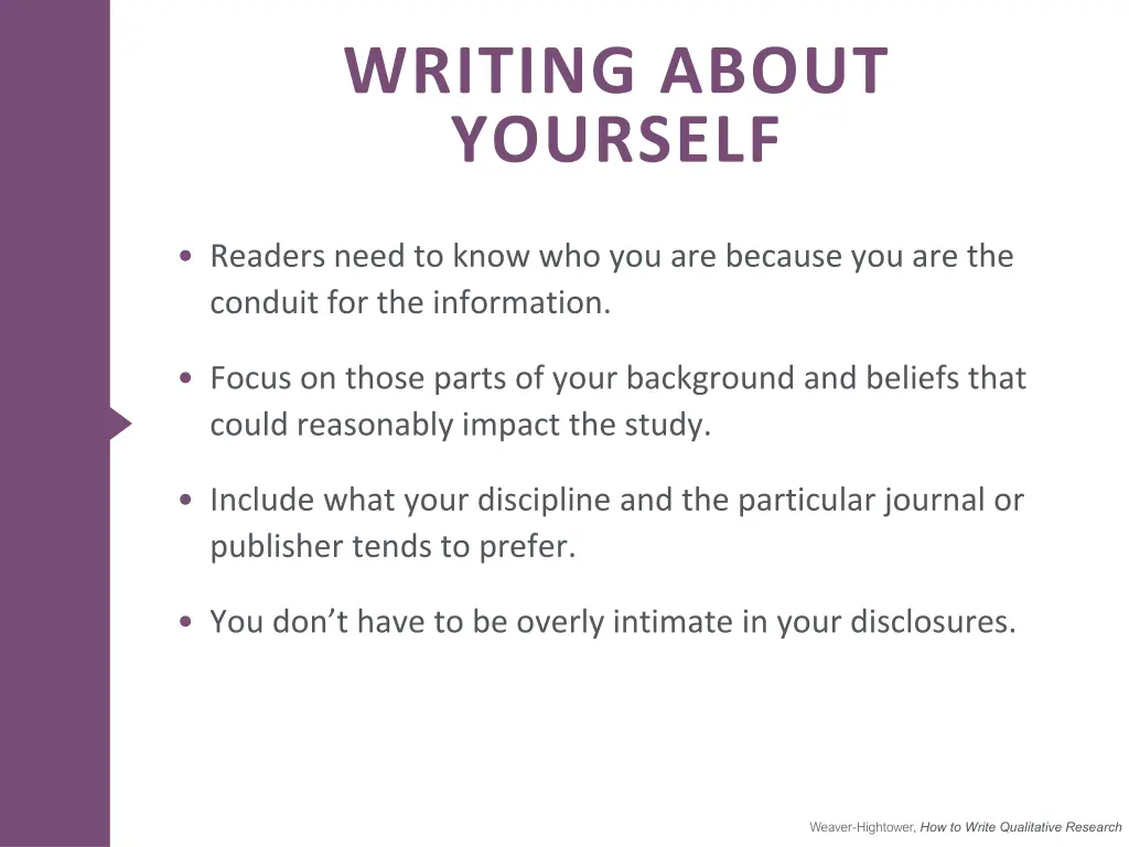 writing about yourself