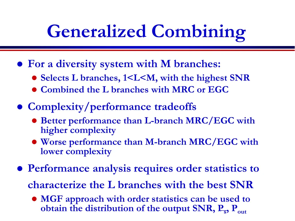 generalized combining