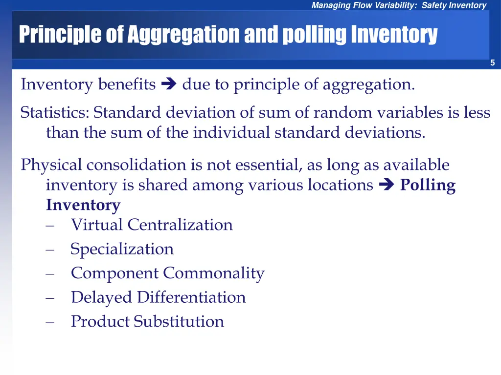 managing flow variability safety inventory 4