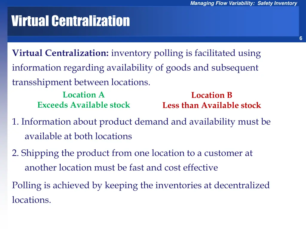 managing flow variability safety inventory 5