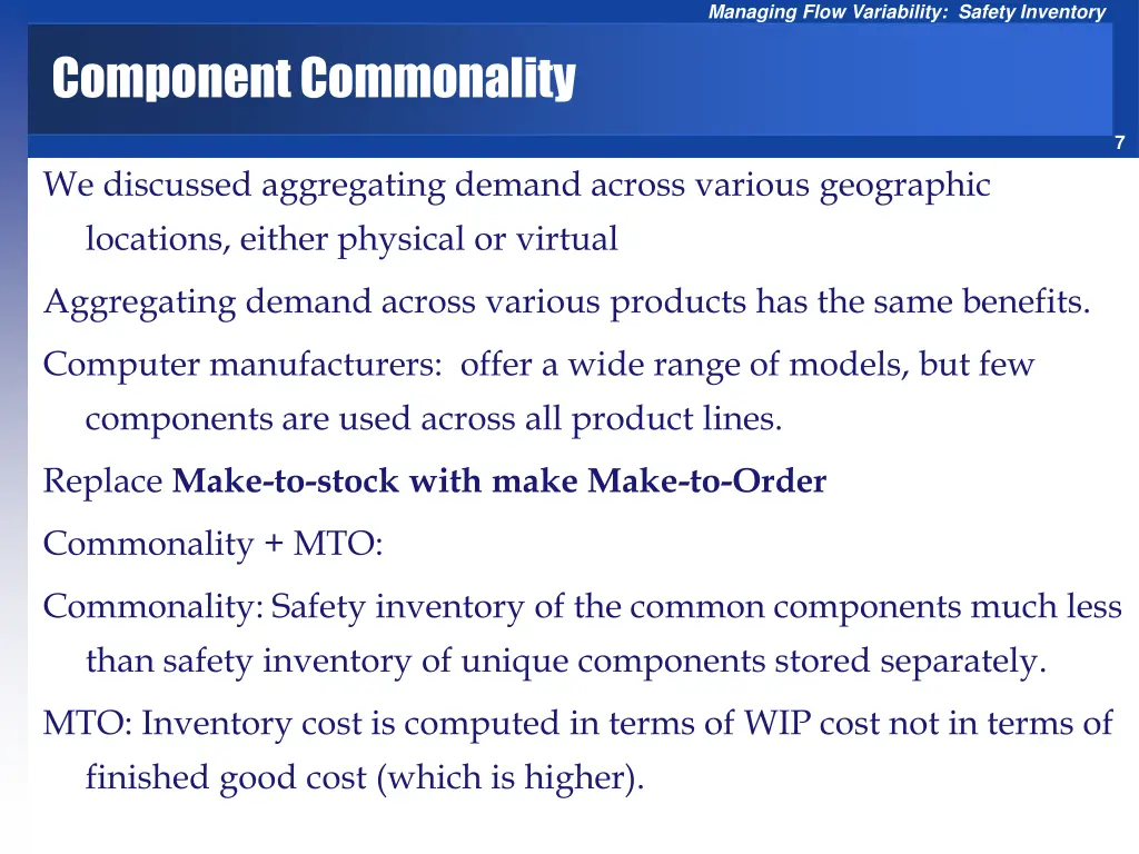 managing flow variability safety inventory 6