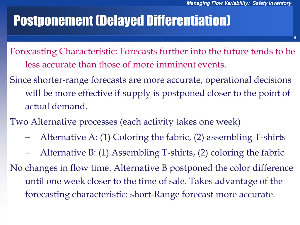 managing flow variability safety inventory 7