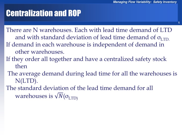 managing flow variability safety inventory