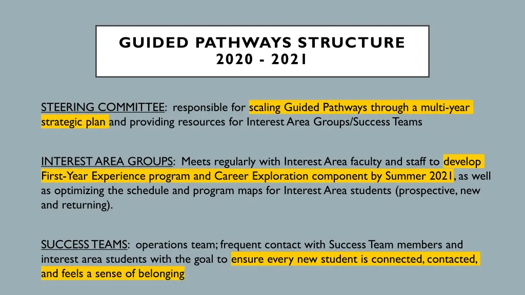 guided pathways structure 2020 2021