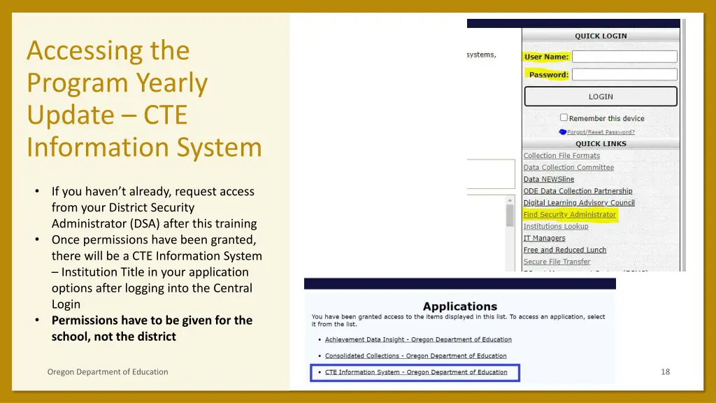 accessing the program yearly update