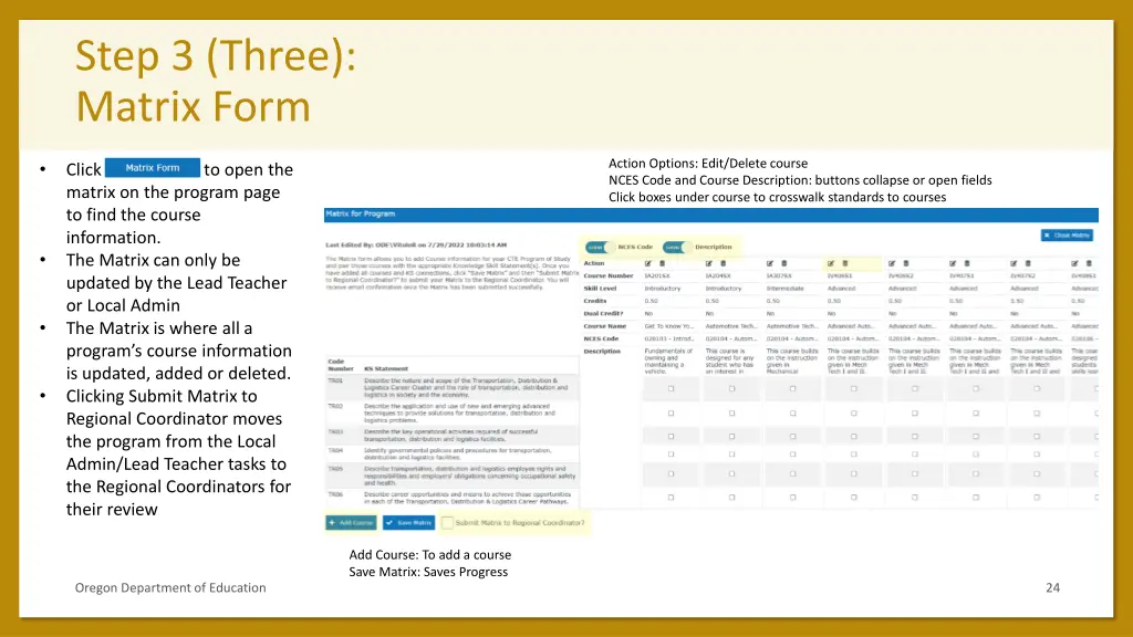 step 3 three matrix form