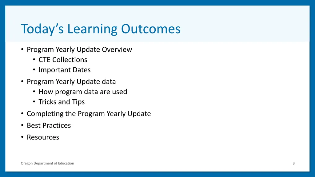 today s learning outcomes