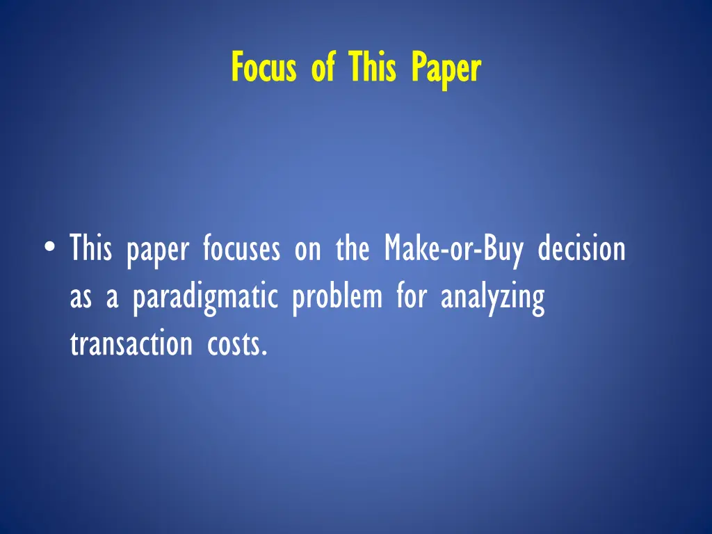 focus of this paper focus of this paper