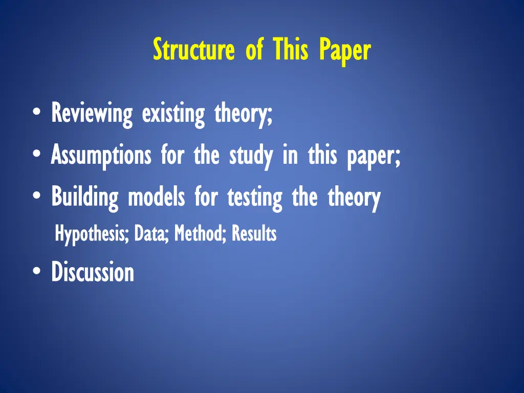 structure of this paper structure of this paper