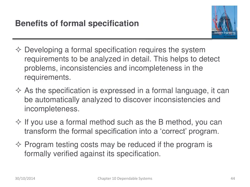 benefits of formal specification