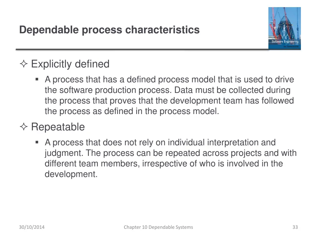 dependable process characteristics