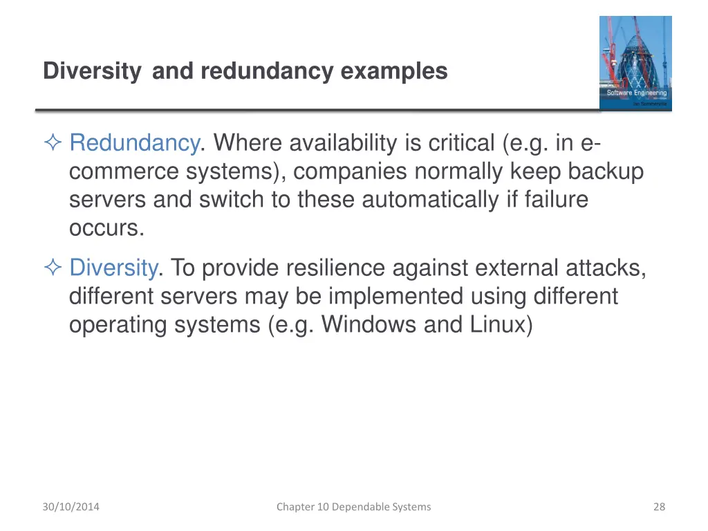 diversity and redundancy examples