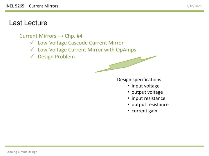 inel 5265 current mirrors