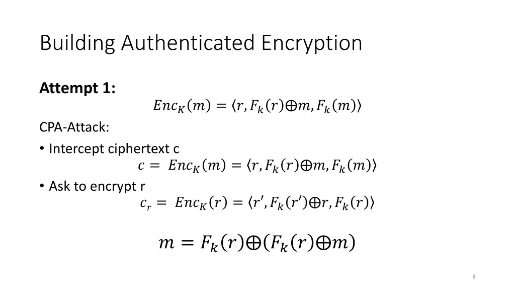 building authenticated encryption 1