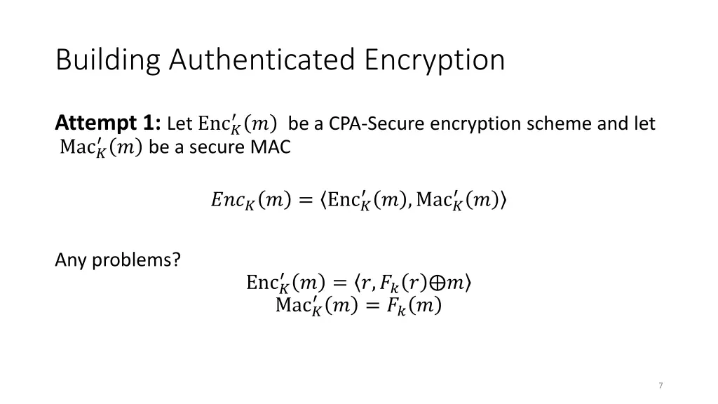 building authenticated encryption