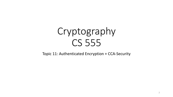 cryptography cs 555