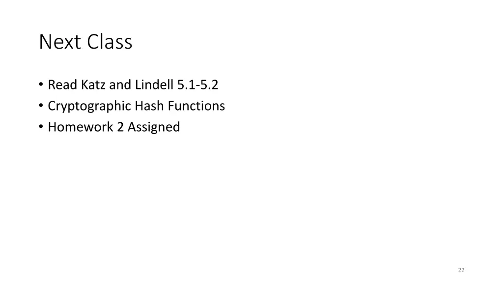 next class