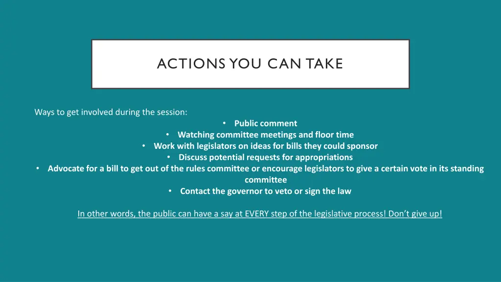actions you can take