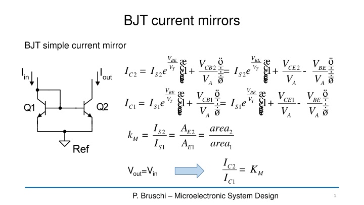 bjt current mirrors