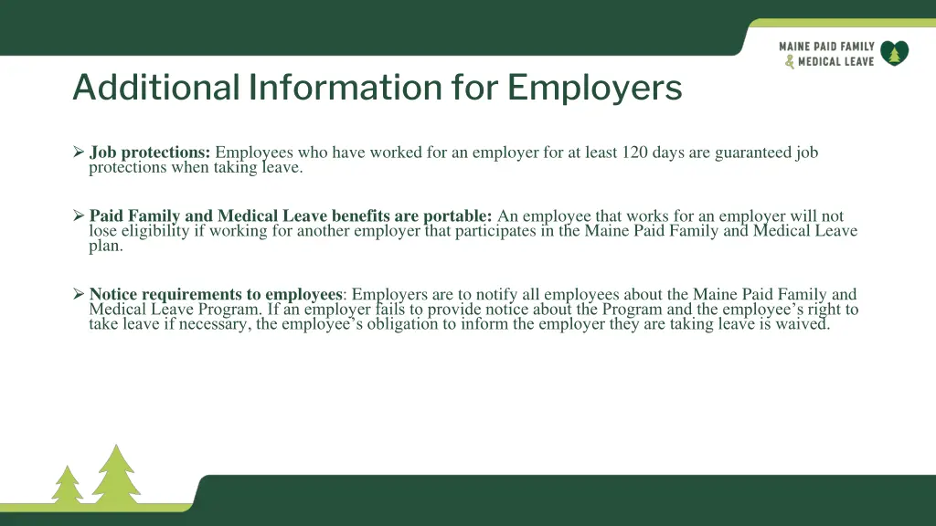 additional information for employers
