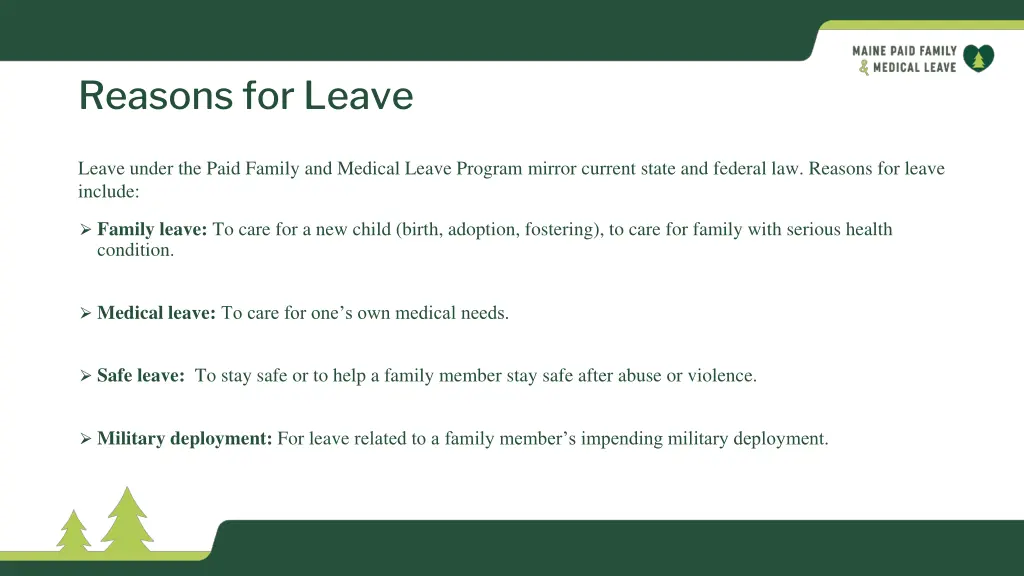 reasons for leave