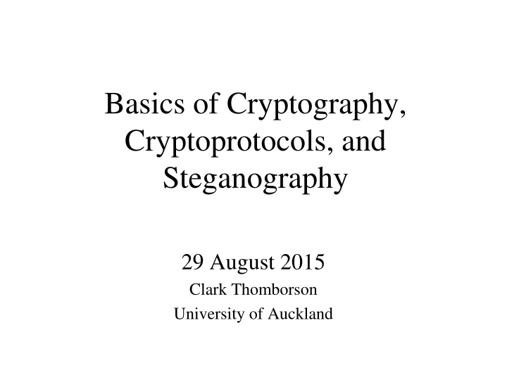 basics of cryptography cryptoprotocols