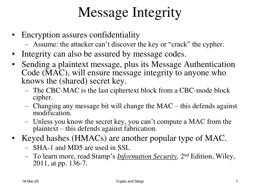 message integrity