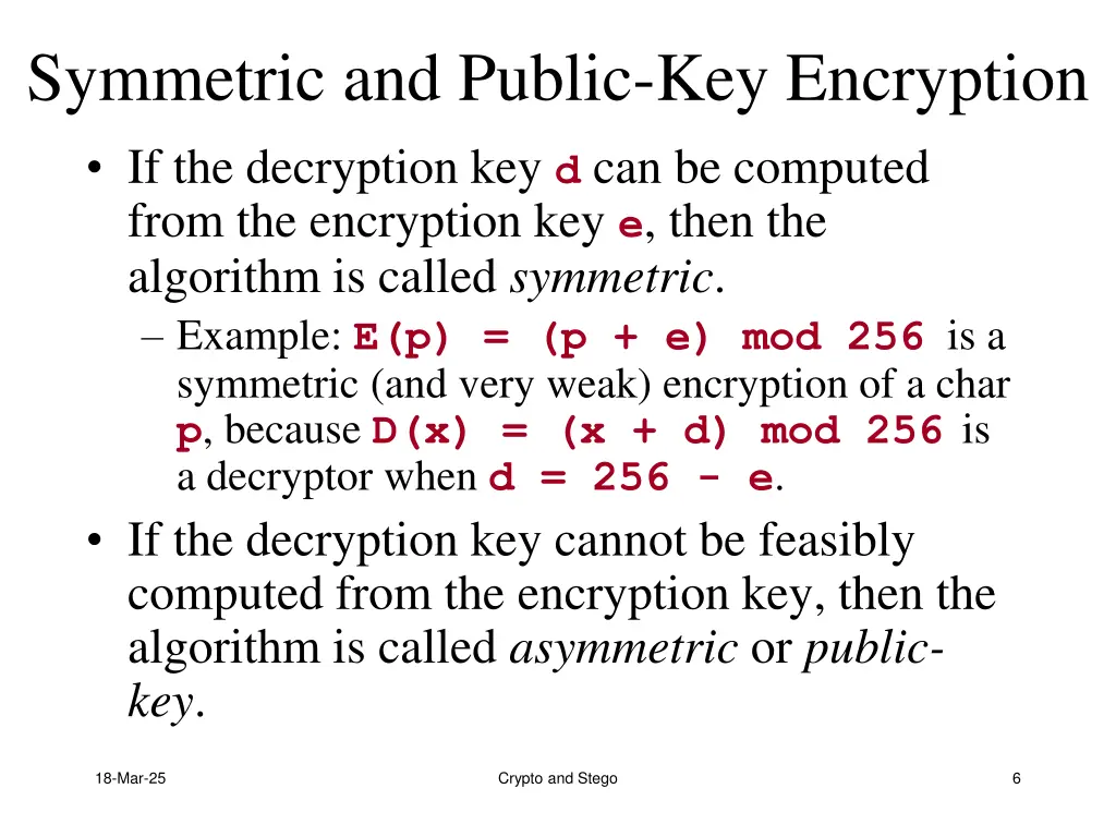 symmetric and public key encryption