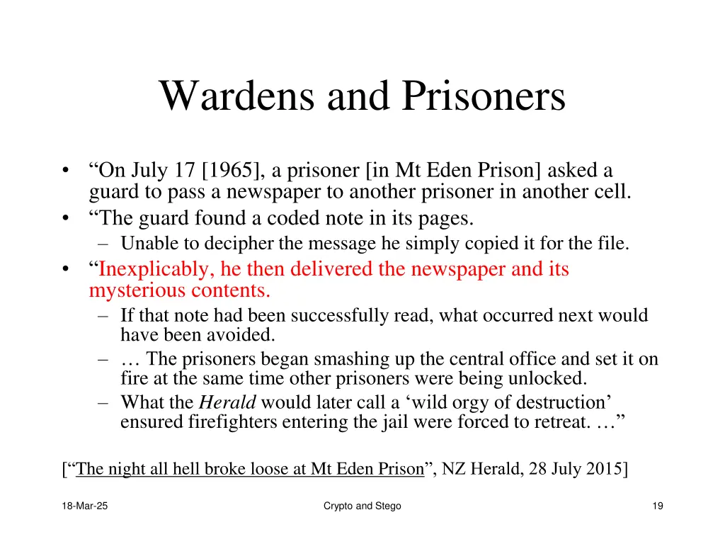 wardens and prisoners