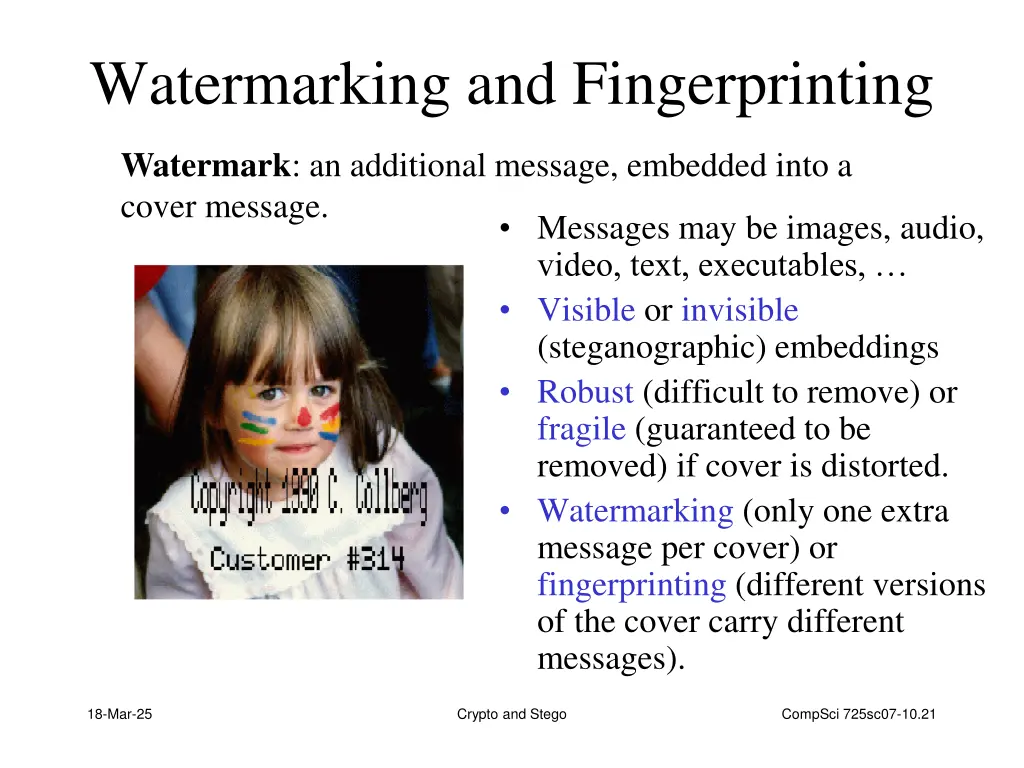 watermarking and fingerprinting