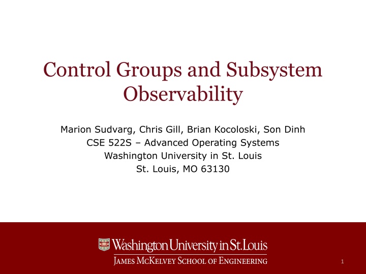control groups and subsystem observability
