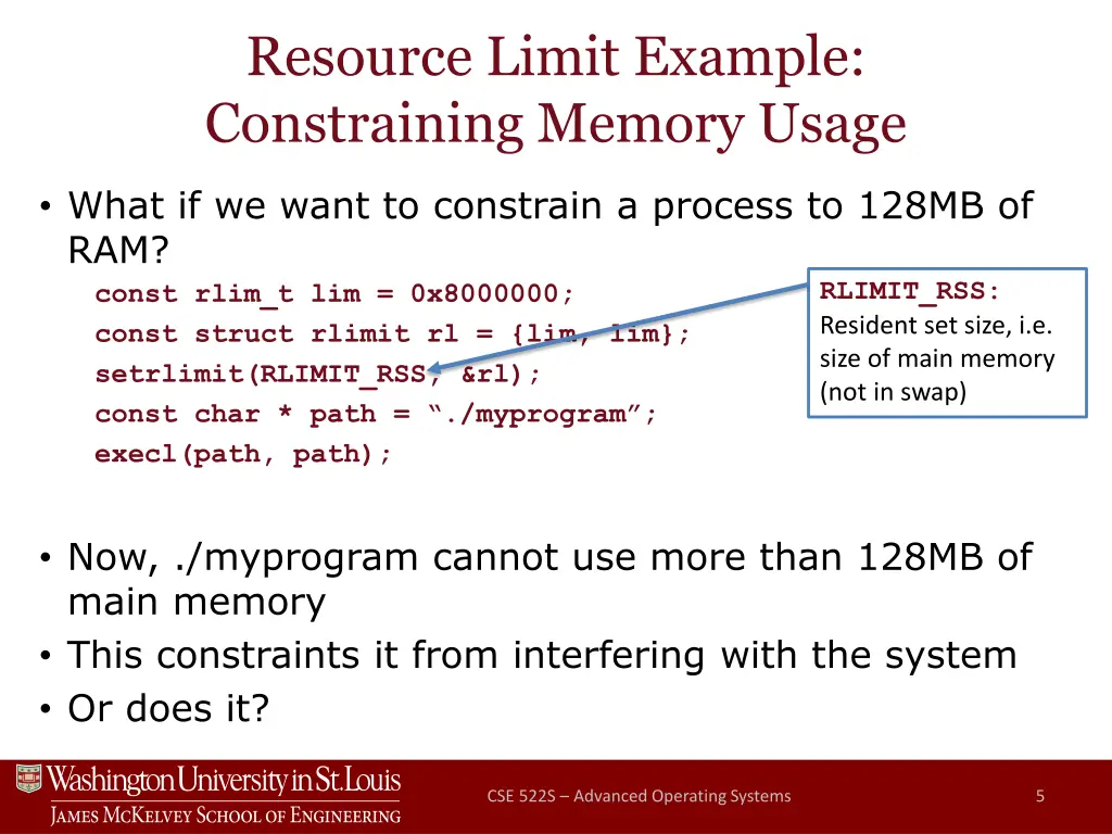 resource limit example constraining memory usage