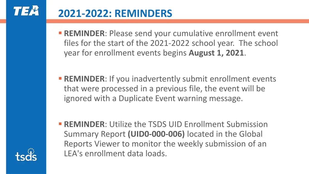 2021 2022 reminders