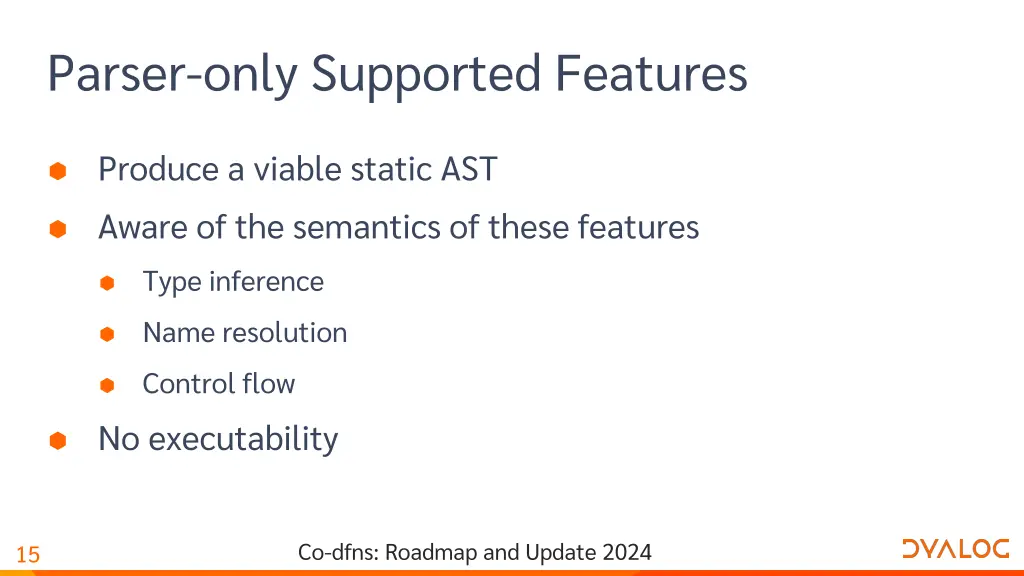 parser only supported features