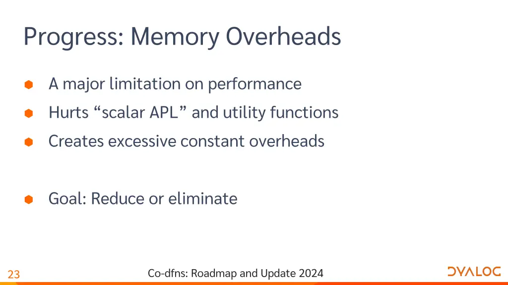 progress memory overheads