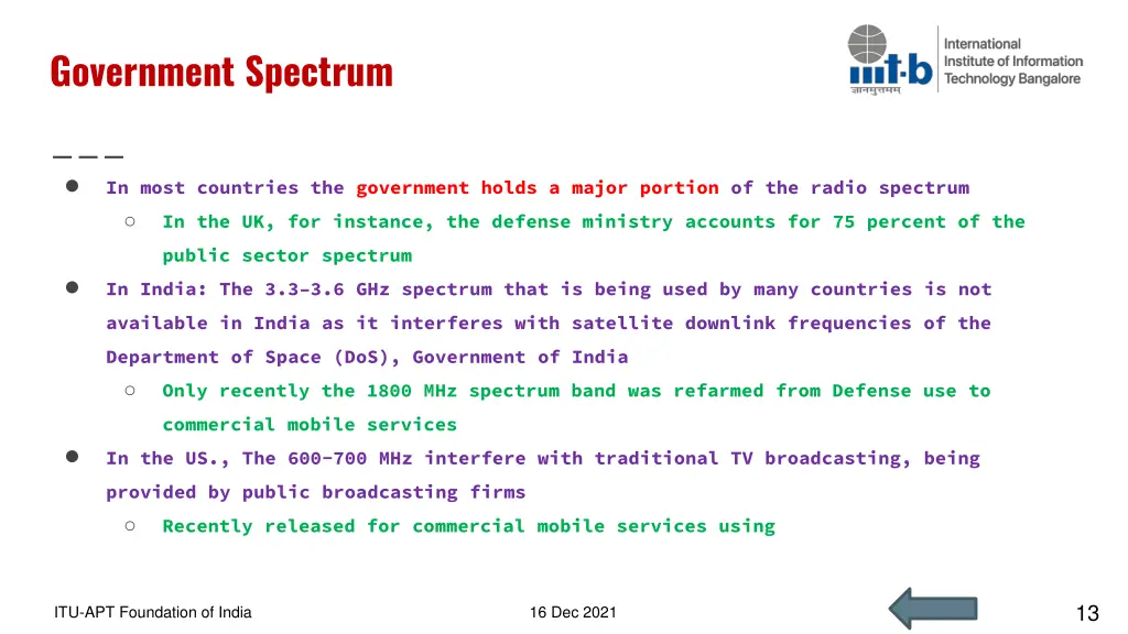 government spectrum