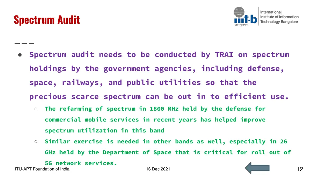 spectrum audit