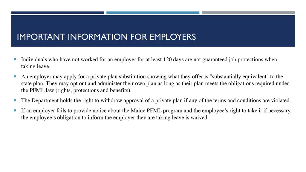 important information for employers