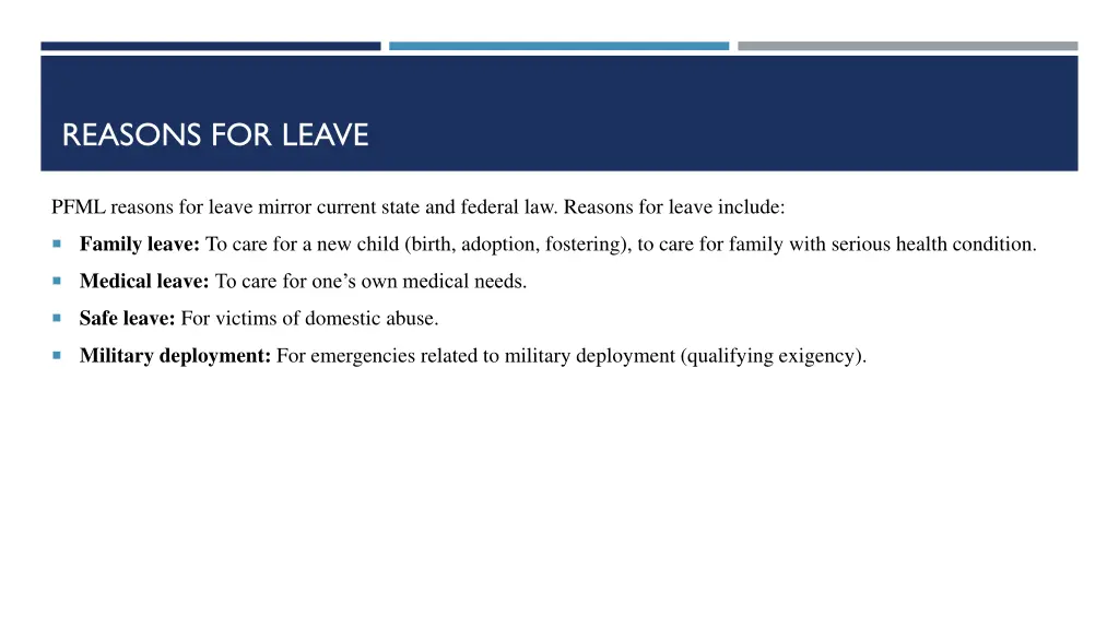 reasons for leave