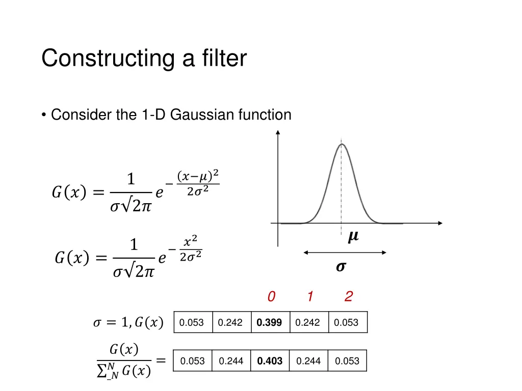 constructing a filter
