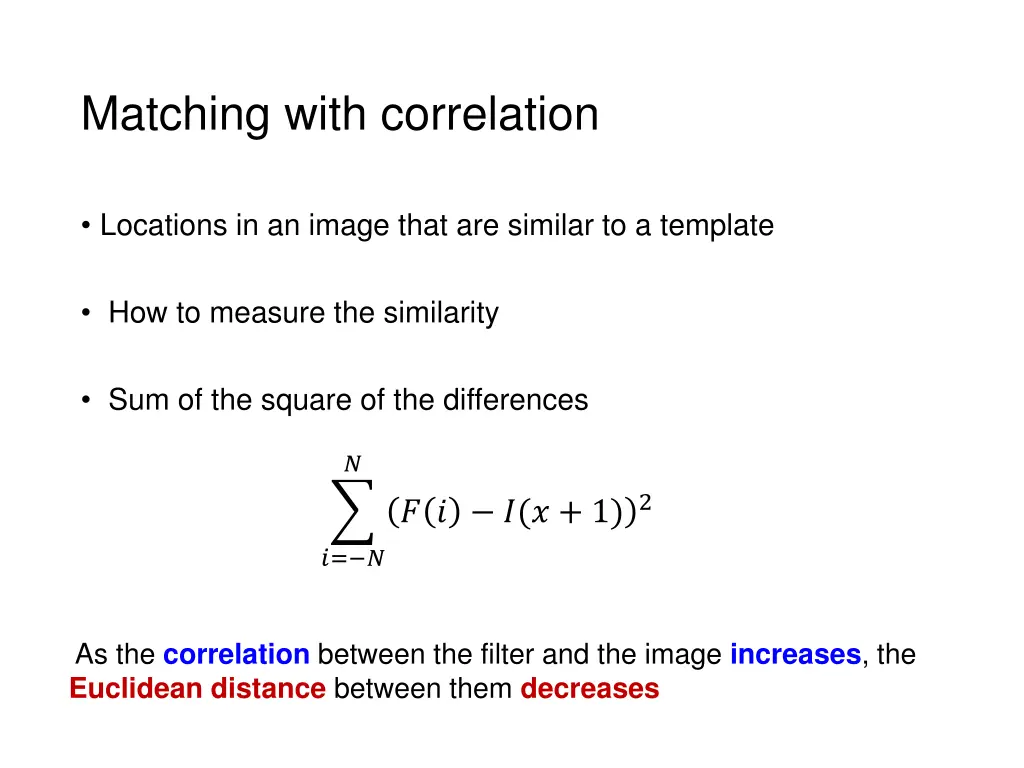matching with correlation