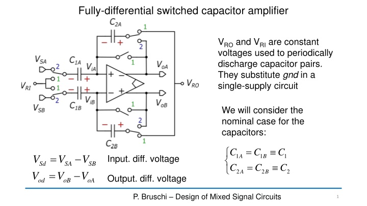 fully differential switched capacitor amplifier
