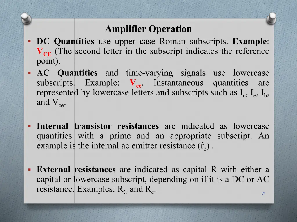 amplifier operation
