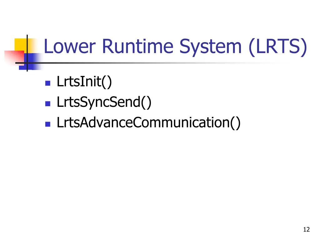 lower runtime system lrts