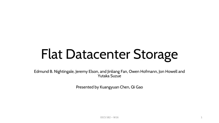 flat datacenter storage