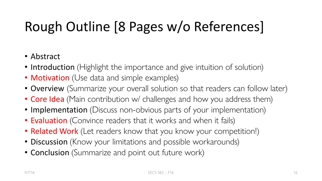rough outline 8 pages w o references