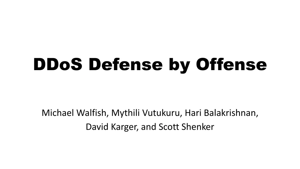 ddos defense by offense