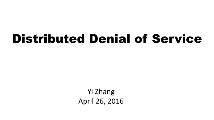 distributed denial of service